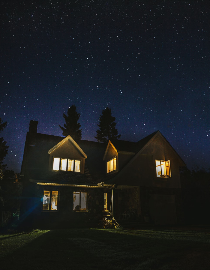 星が見える家の写真